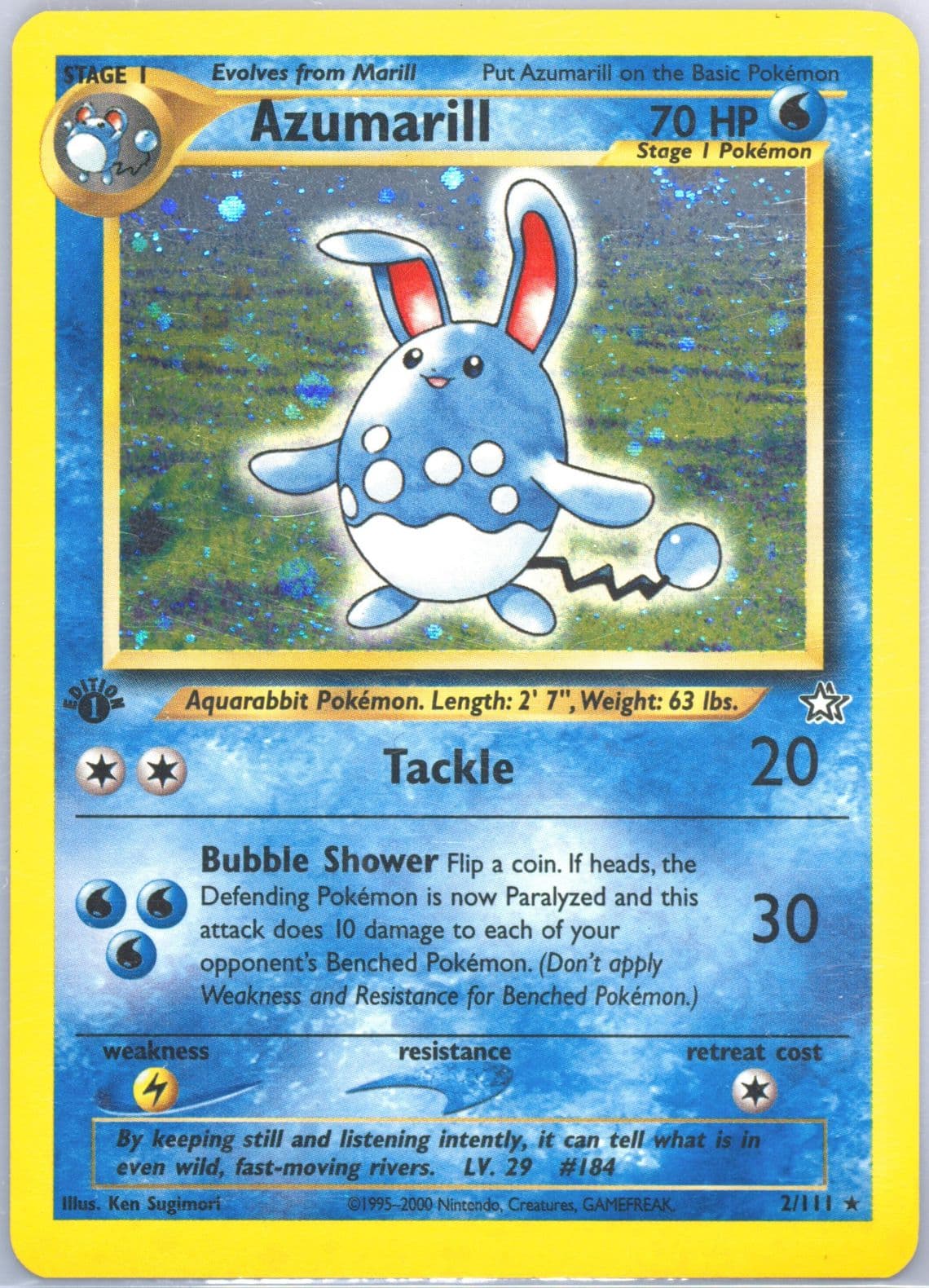 Azumarill-Holo 1st Edition (2) 2001 Pokemon Italian Neo Genesis