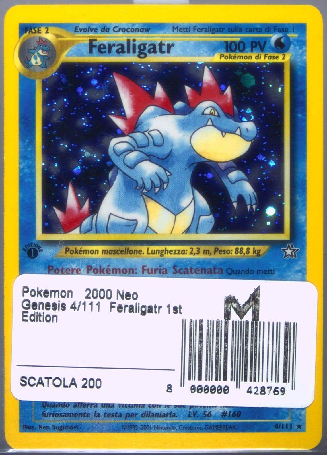 Feraligatr-Holo 1st Edition (4) 2001 Pokemon Italian Neo Genesis