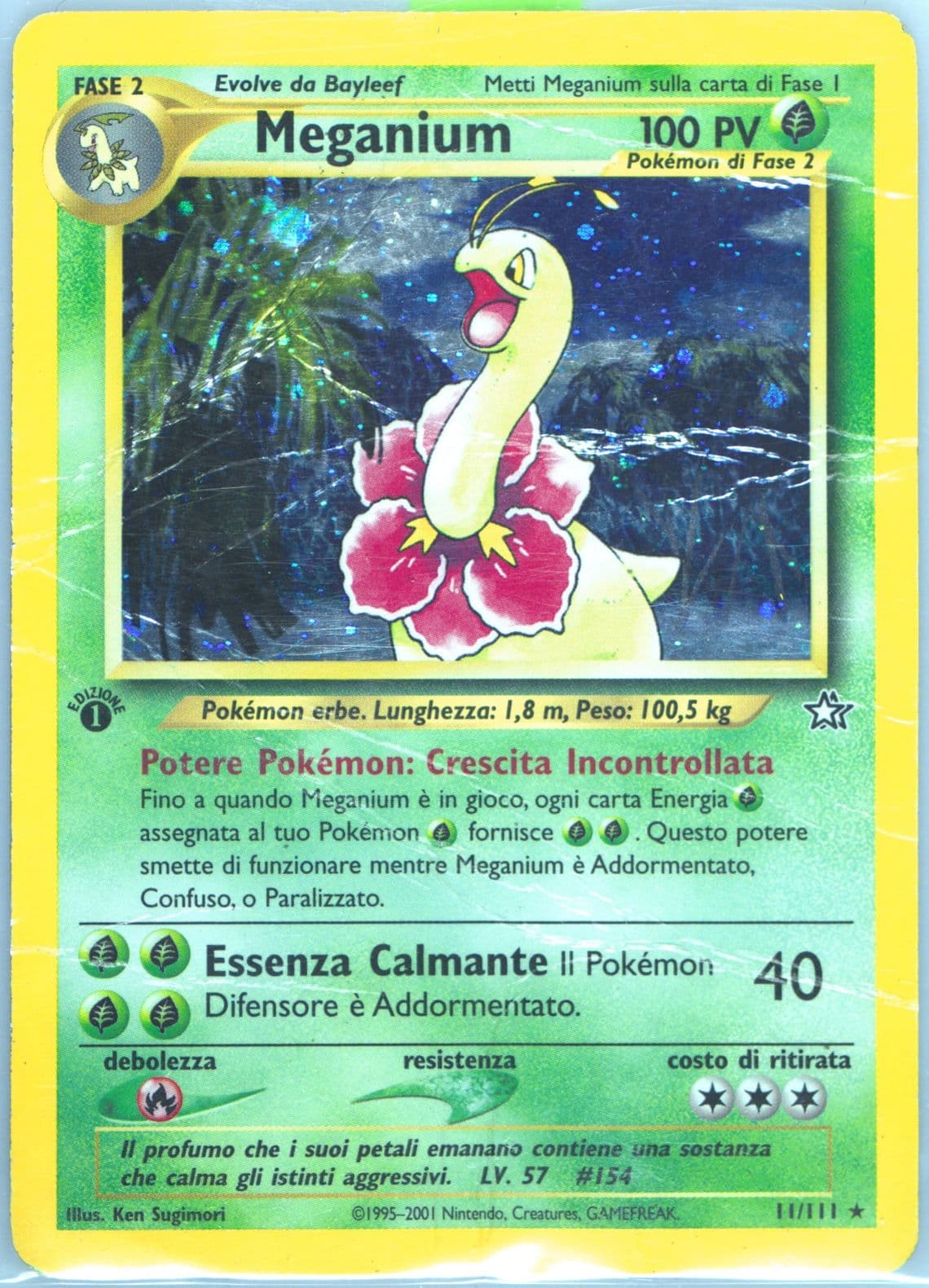 Meganium-Holo 1st Edition (11) 2001 Pokemon Italian Neo Genesis