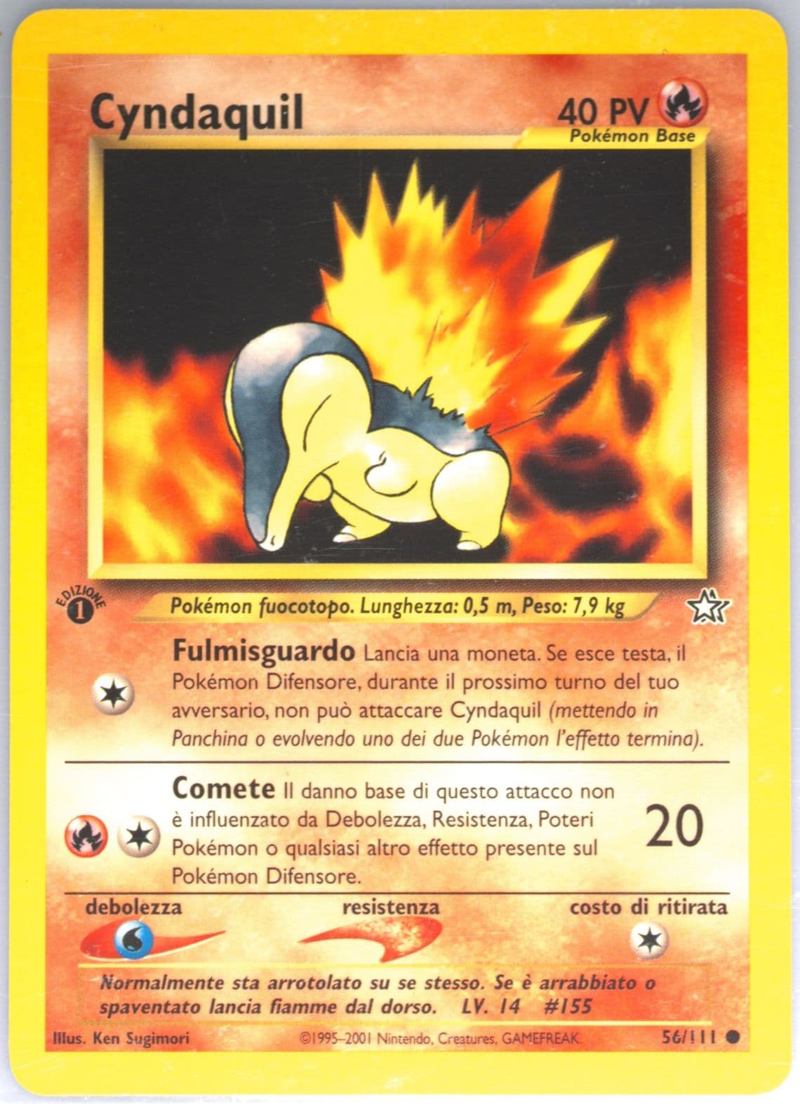Cyndaquil 1st Edition (56) 2001 Pokemon Italian Neo Genesis