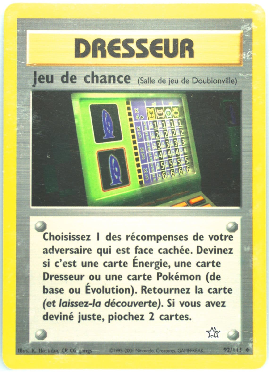 Jeu de Chance (92) 2001 Pokemon French Neo Genesis
