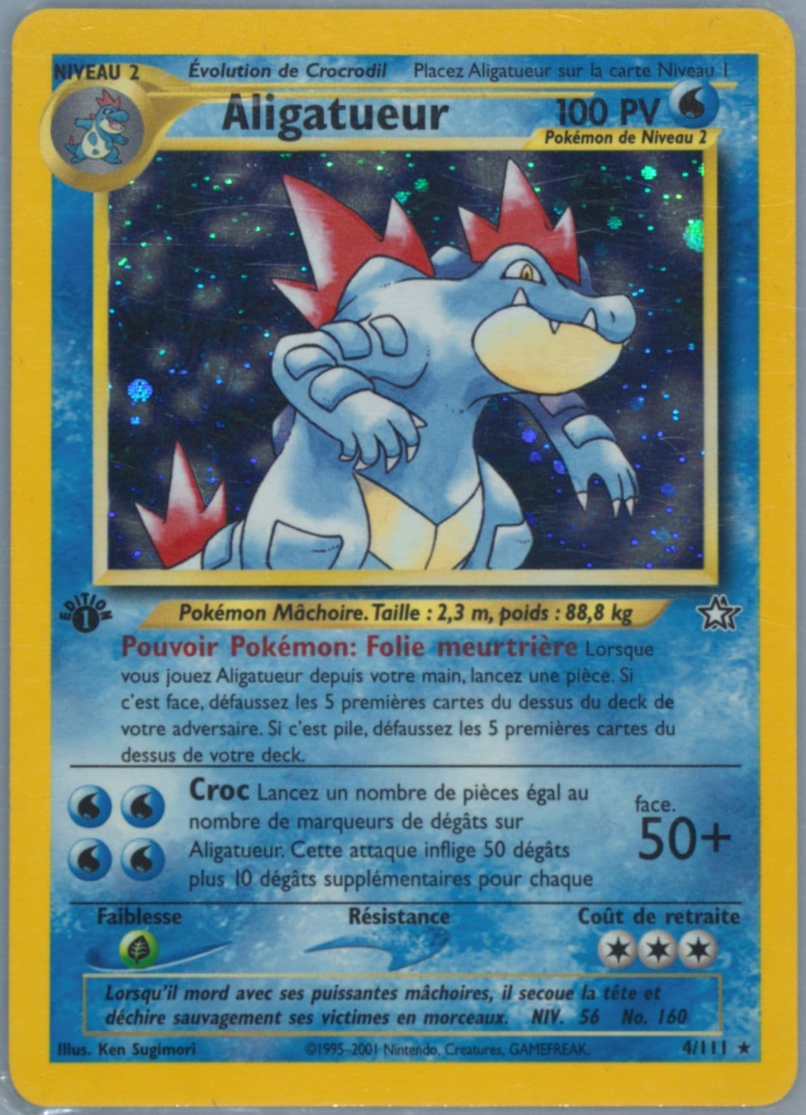 Aligatueur-Holo 1st Edition (4) 2001 Pokemon French Neo Genesis