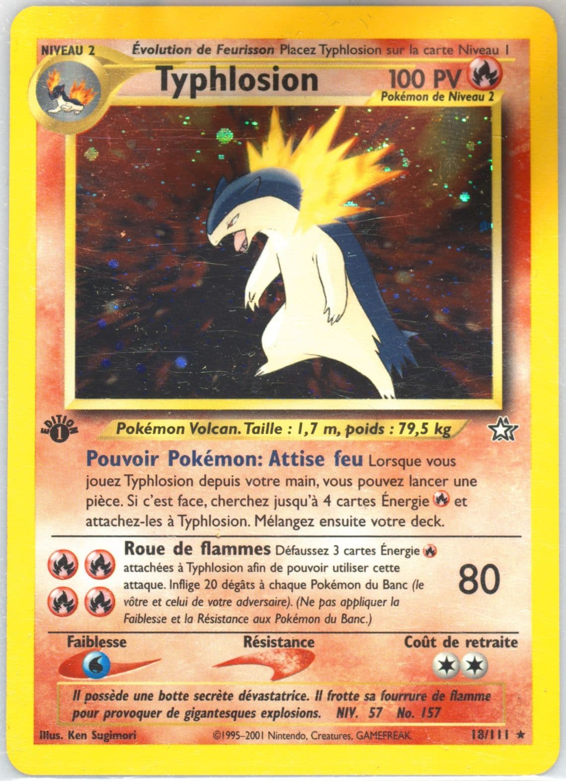Typhlosion-Holo 1st Edition (18) 2001 Pokemon French Neo Genesis