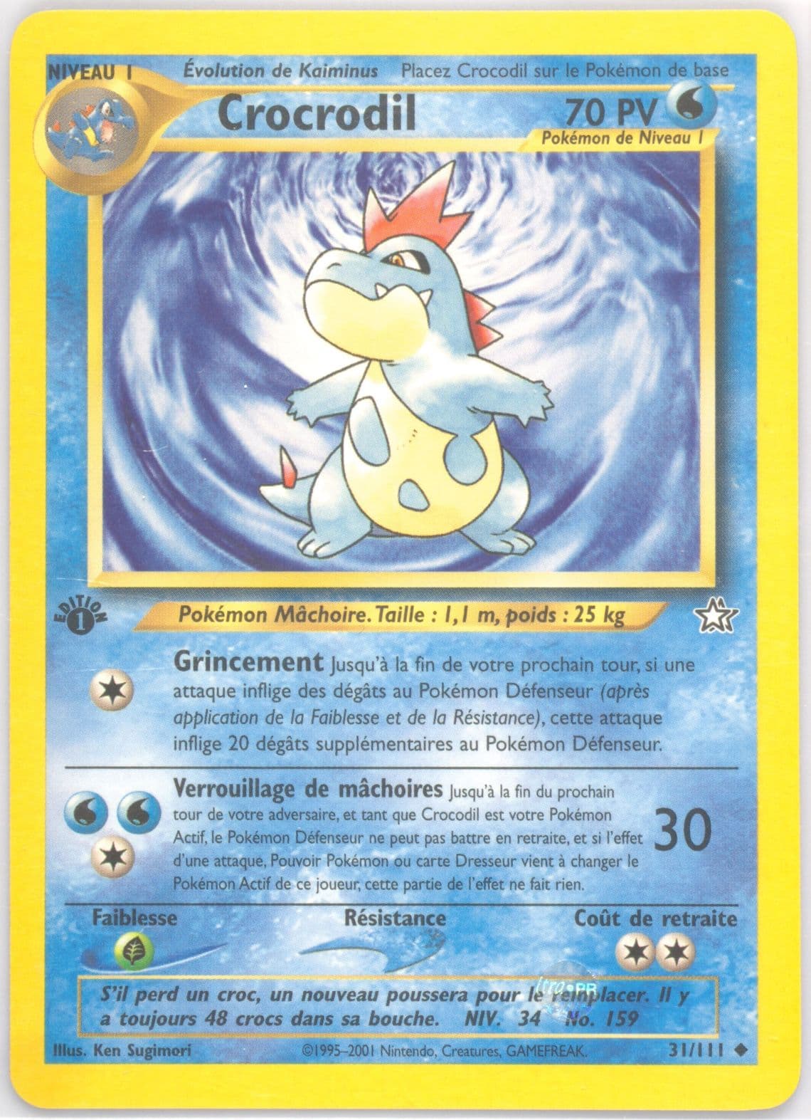 Crocrodil 1st Edition (31) 2001 Pokemon French Neo Genesis