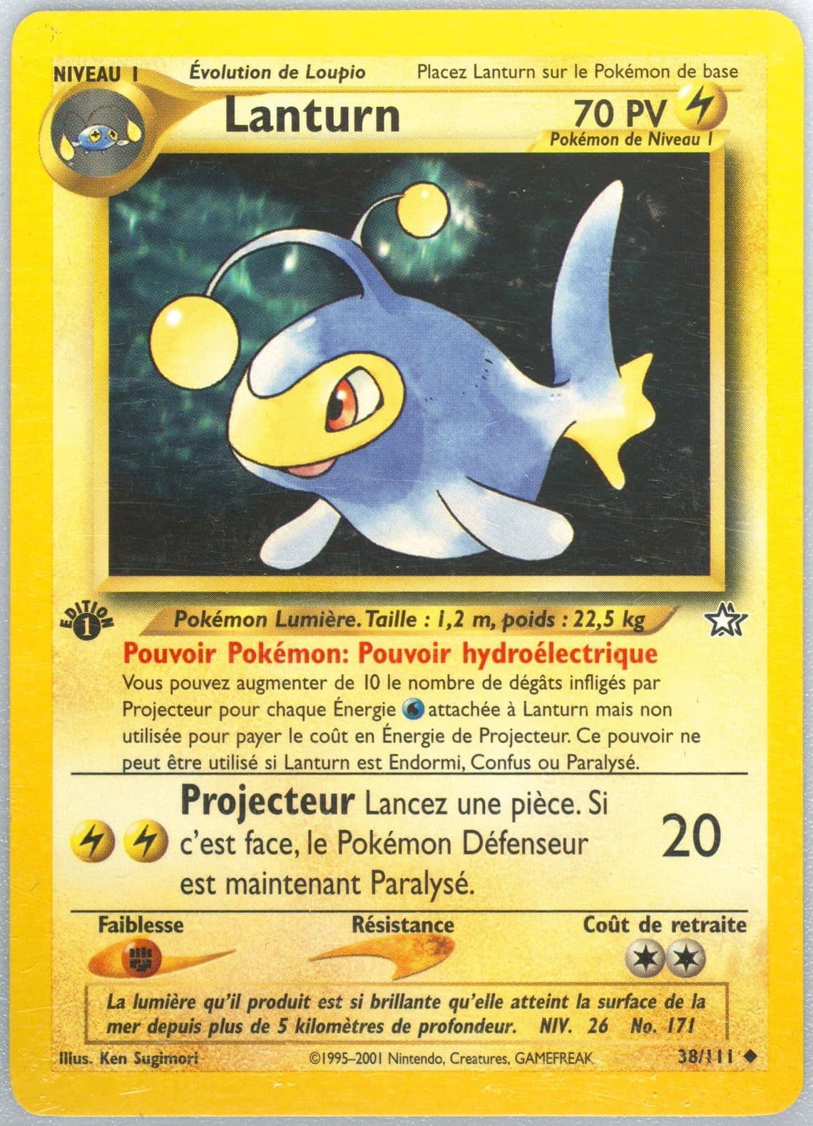 Lanturn 1st Edition (38) 2001 Pokemon French Neo Genesis