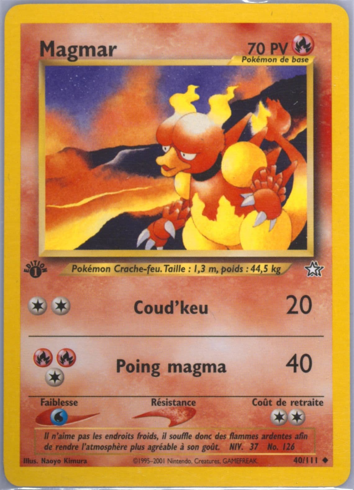 Magmar 1st Edition (40) 2001 Pokemon French Neo Genesis