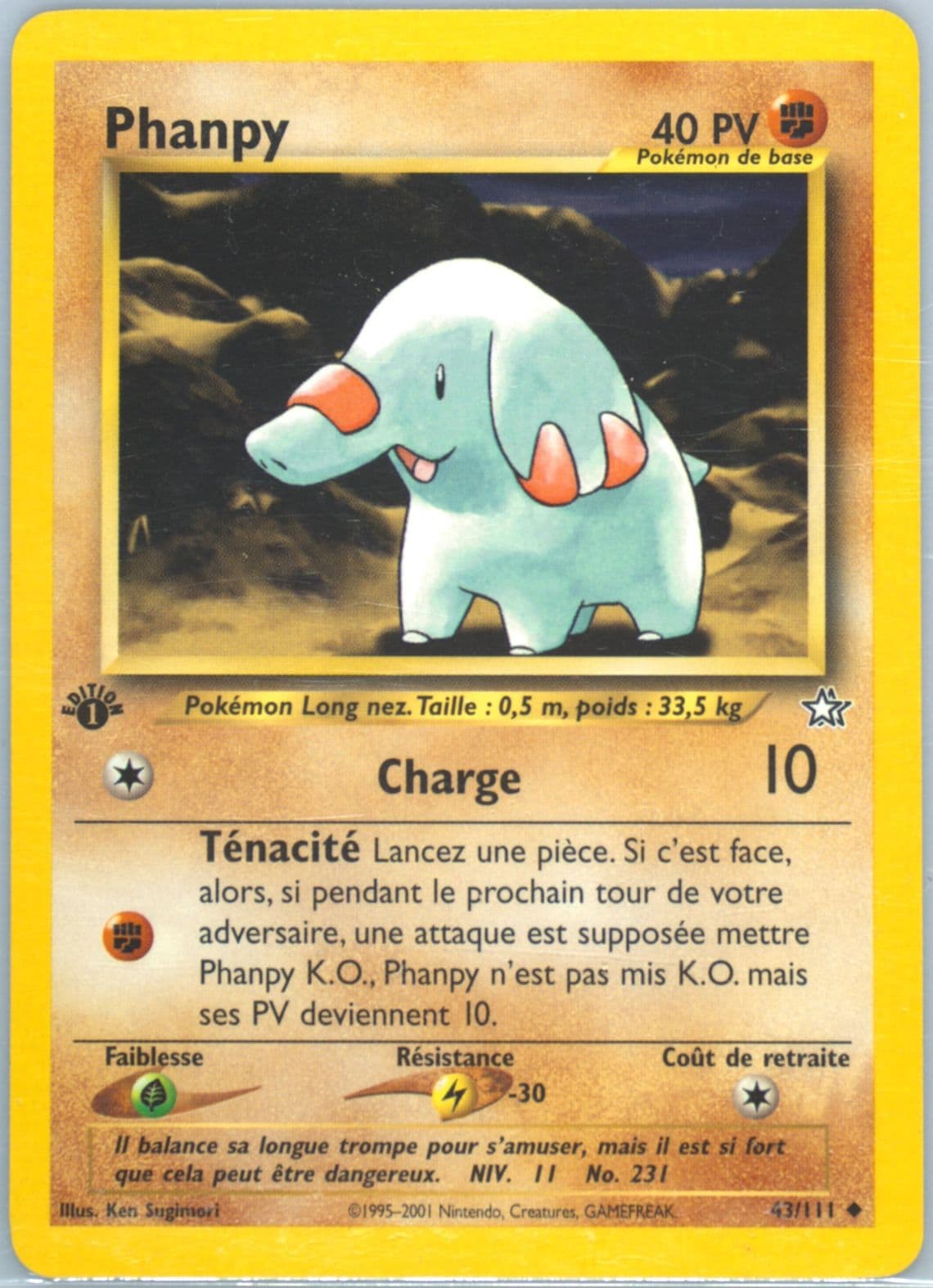 Phanpy 1st Edition (43) 2001 Pokemon French Neo Genesis