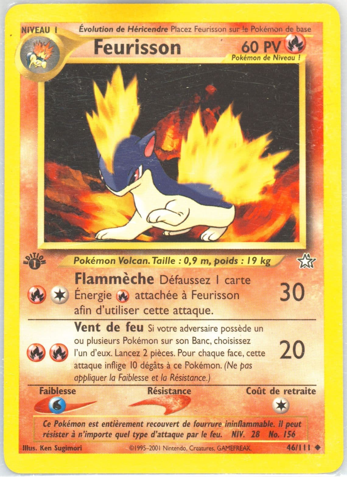 Feurisson 1st Edition (46) 2001 Pokemon French Neo Genesis