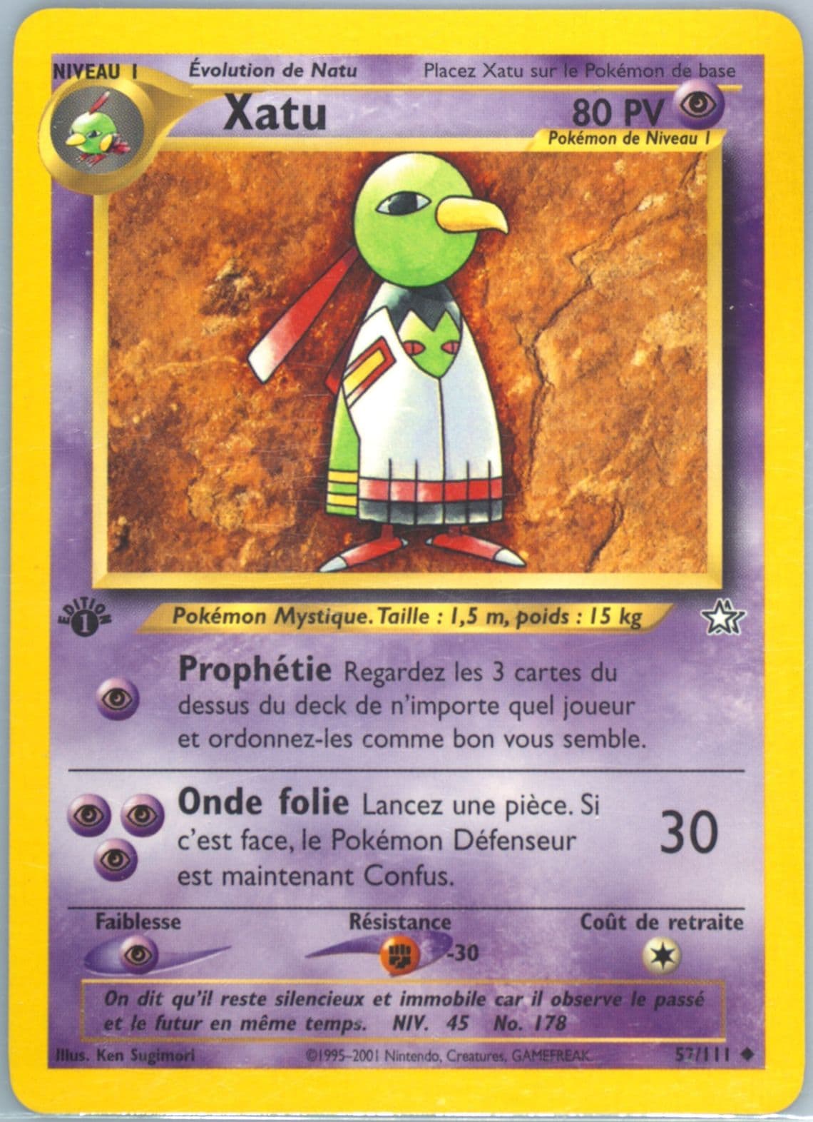 Xatu 1st Edition (52) 2001 Pokemon French Neo Genesis