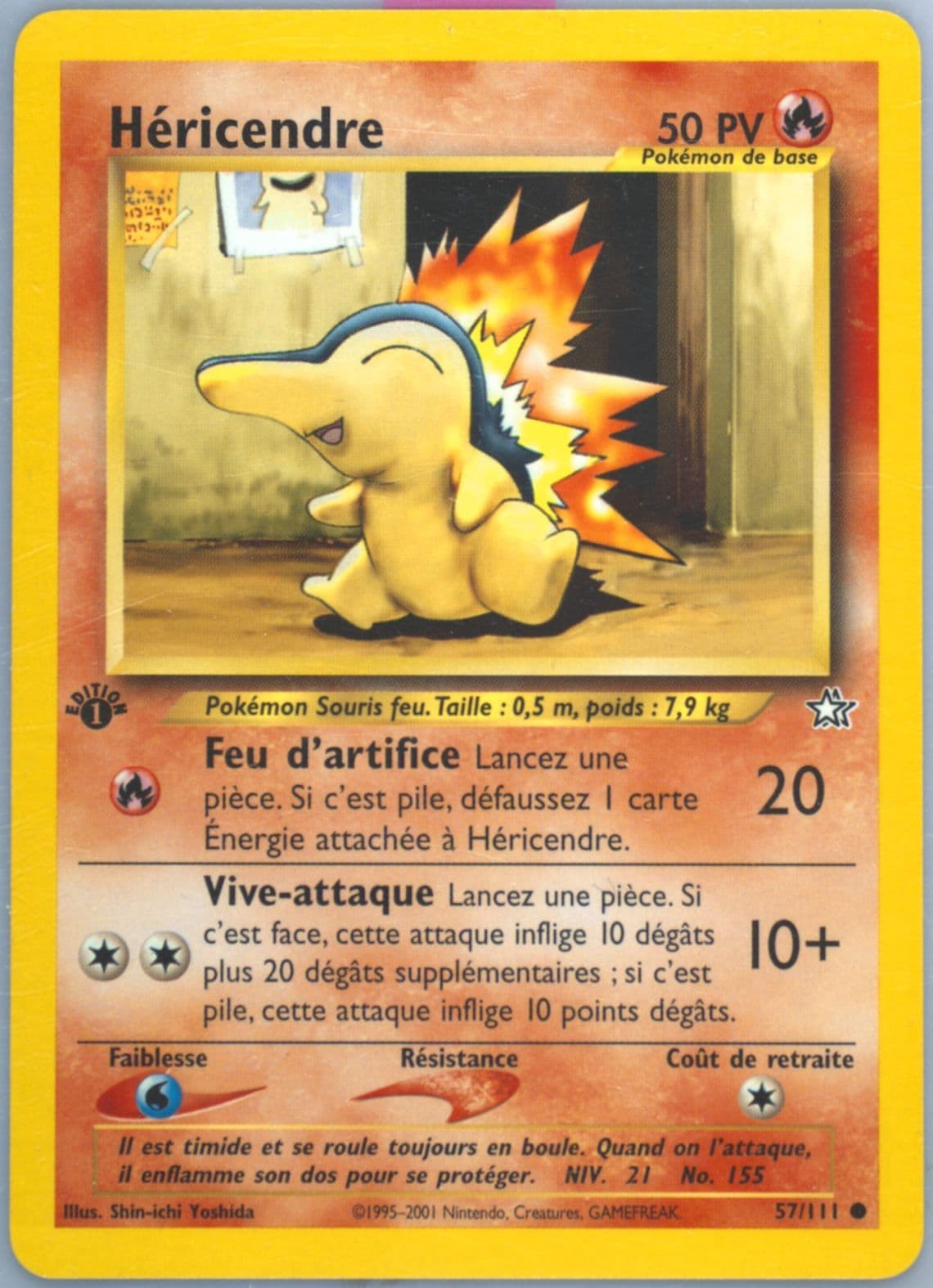 Hericendre 1st Edition (57) 2001 Pokemon French Neo Genesis