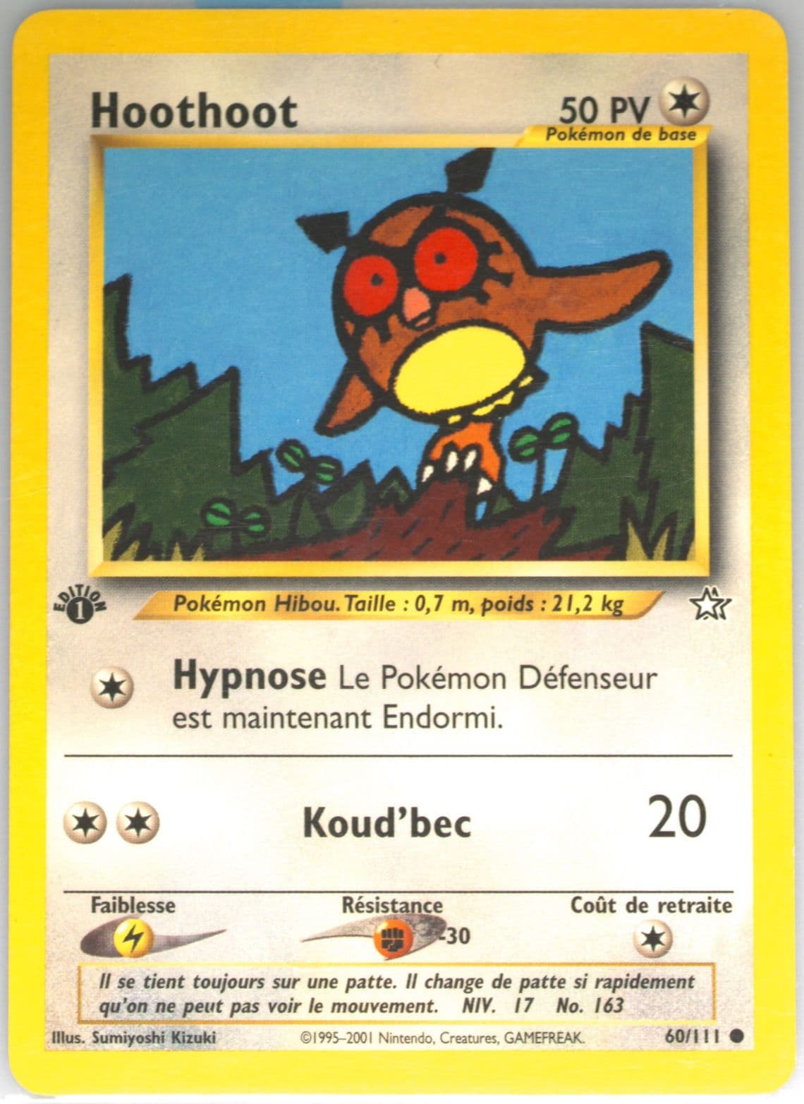 Hoothoot 1st Edition (60) 2001 Pokemon French Neo Genesis