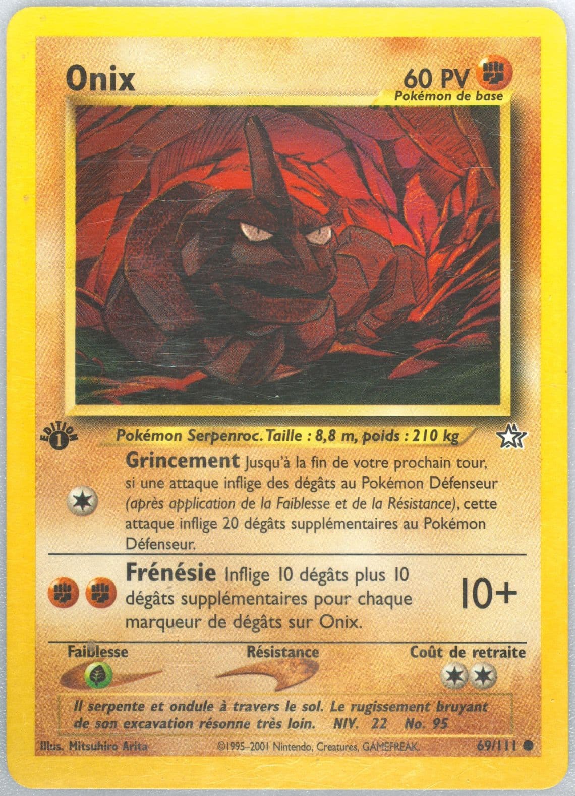 Onix 1st Edition (69) 2001 Pokemon French Neo Genesis