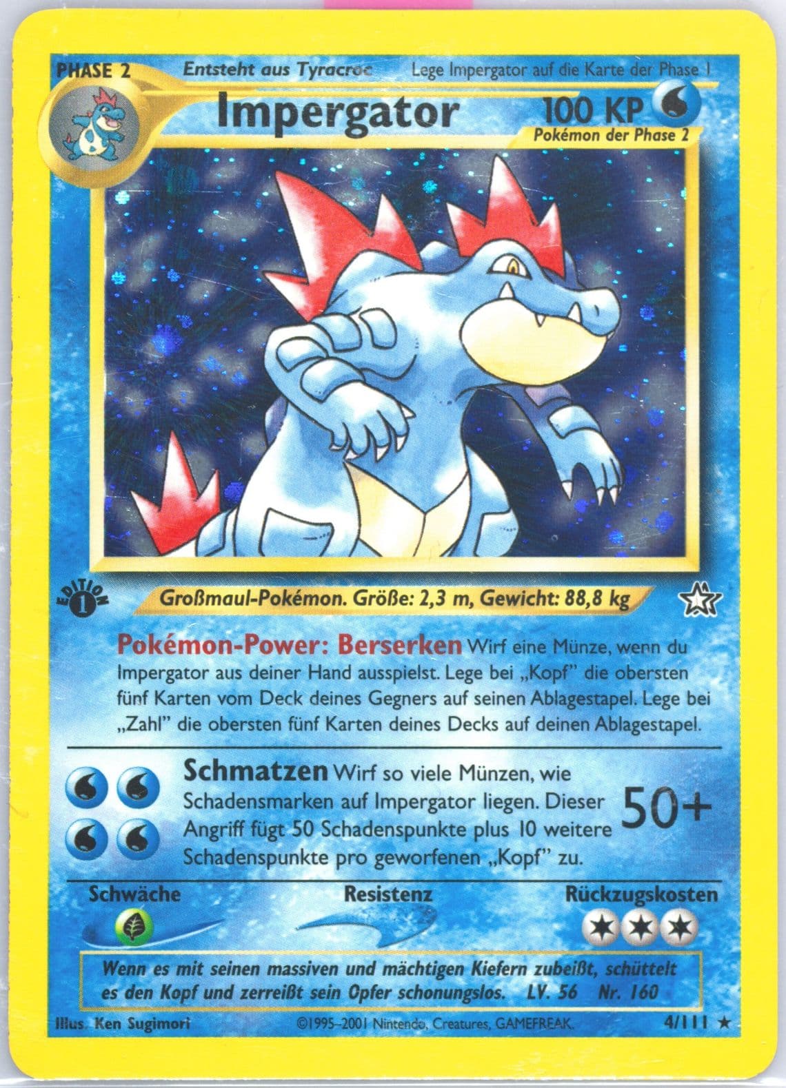 Impergator-Holo 1st Edition (4) 2001 Pokemon German Neo Genesis