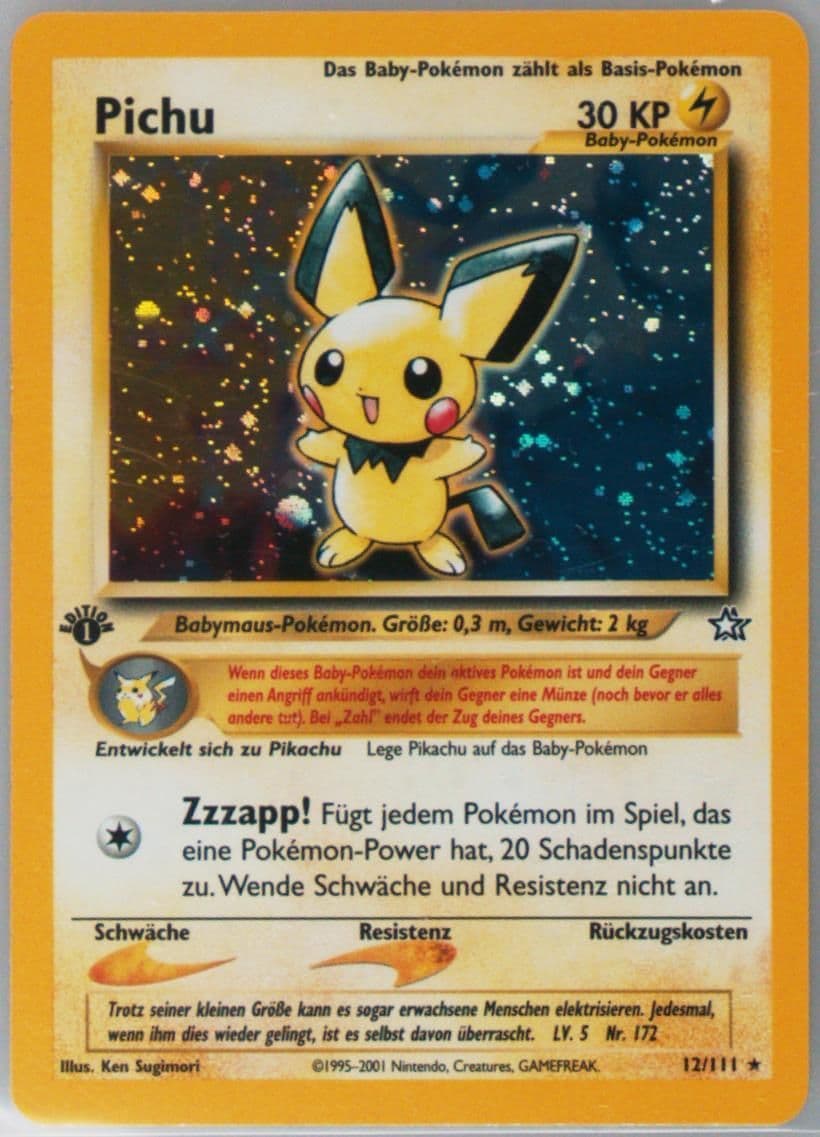 Pichu-Holo 1st Edition (12) 2001 Pokemon German Neo Genesis