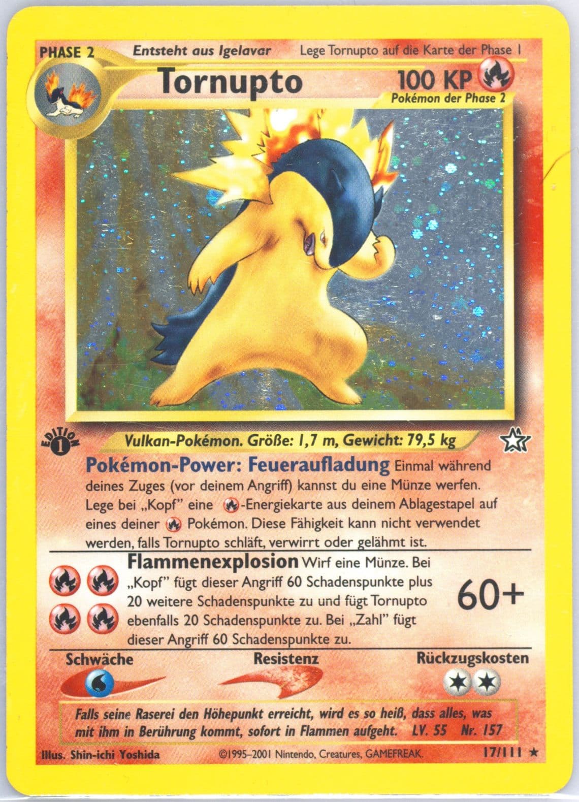 Tornupto-Holo 1st Edition (17) 2001 Pokemon German Neo Genesis