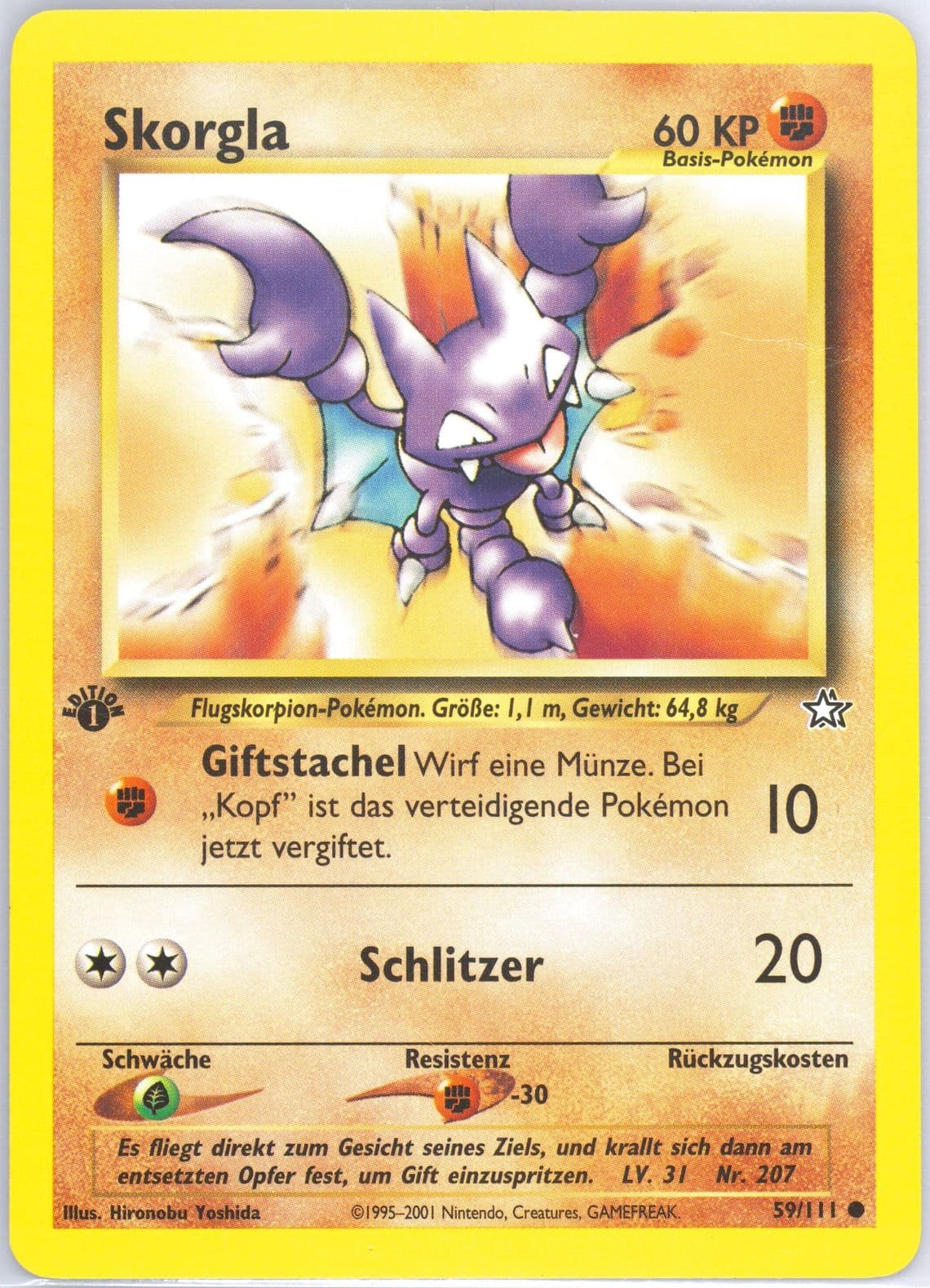 Skorgla 1st Edition (59) 2001 Pokemon German Neo Genesis