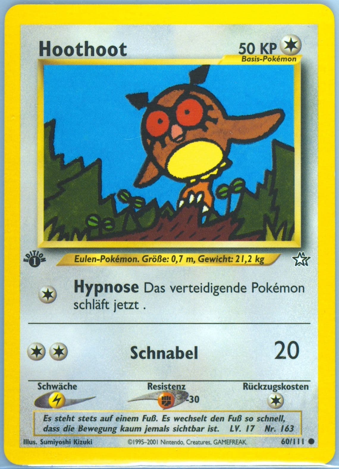 Hoothoot 1st Edition (60) 2001 Pokemon German Neo Genesis