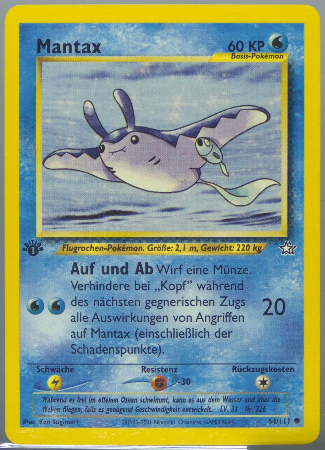 Mantax 1st Edition (64) 2001 Pokemon German Neo Genesis