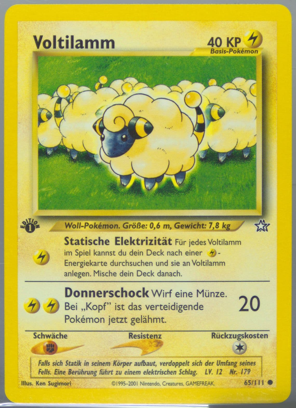 Voltilamm 1st Edition (65) 2001 Pokemon German Neo Genesis