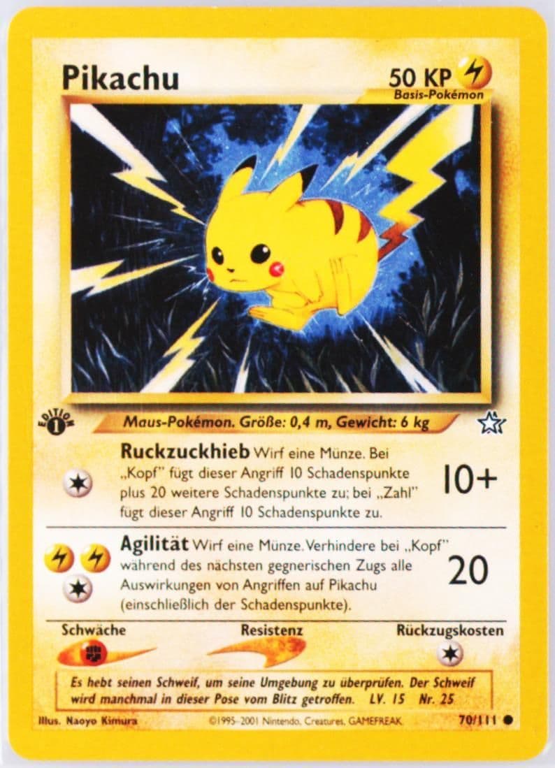 Pikachu 1st Edition (70) 2001 Pokemon German Neo Genesis