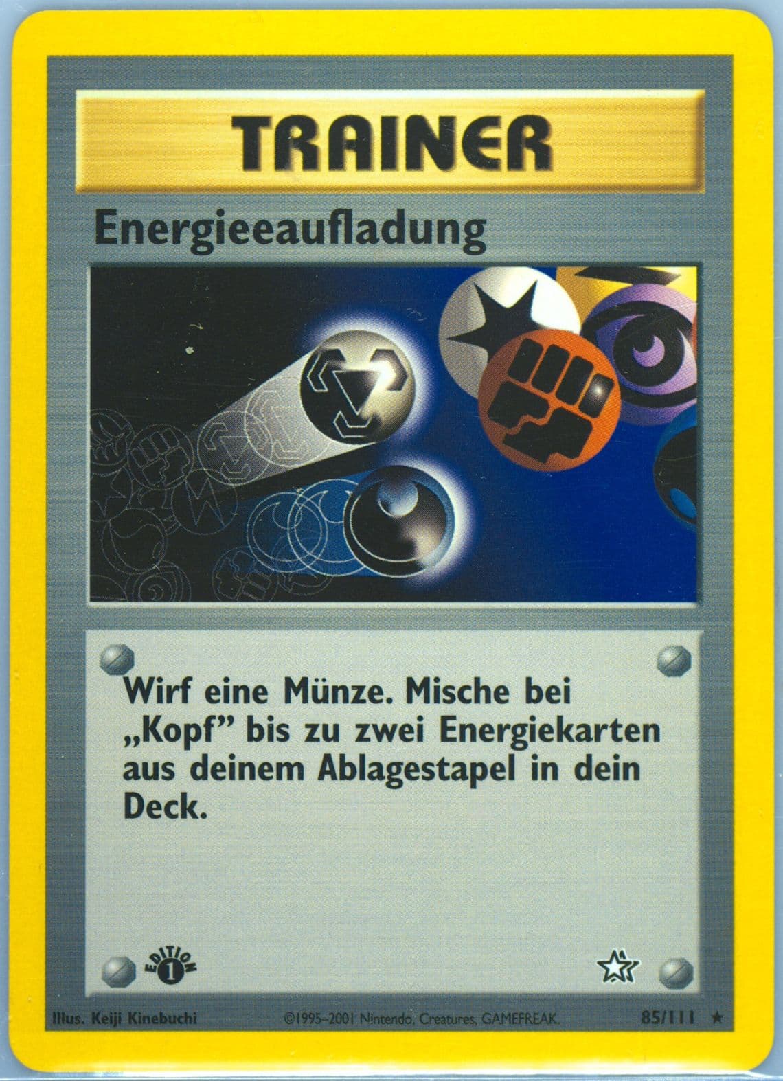 Energieeaufladung 1st Edition (85) 2001 Pokemon German Neo Genesis