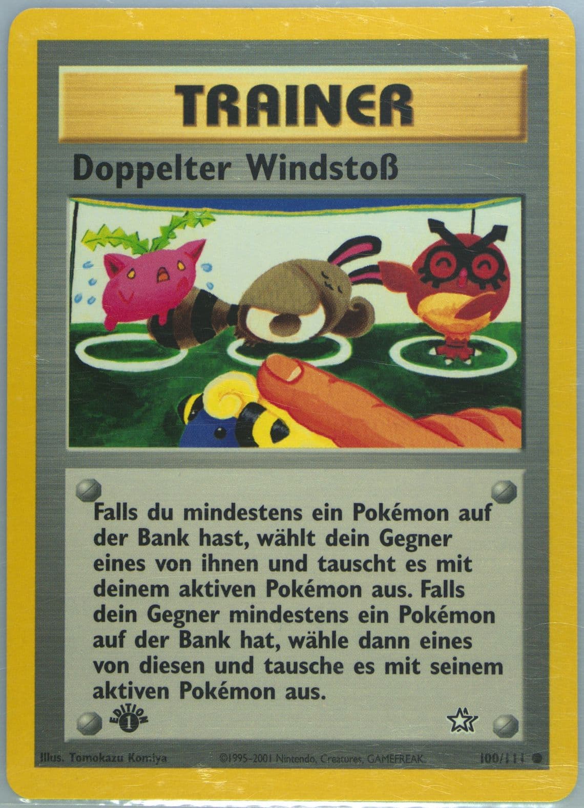 Doppelter Windstob 1st Edition (100) 2001 Pokemon German Neo Genesis