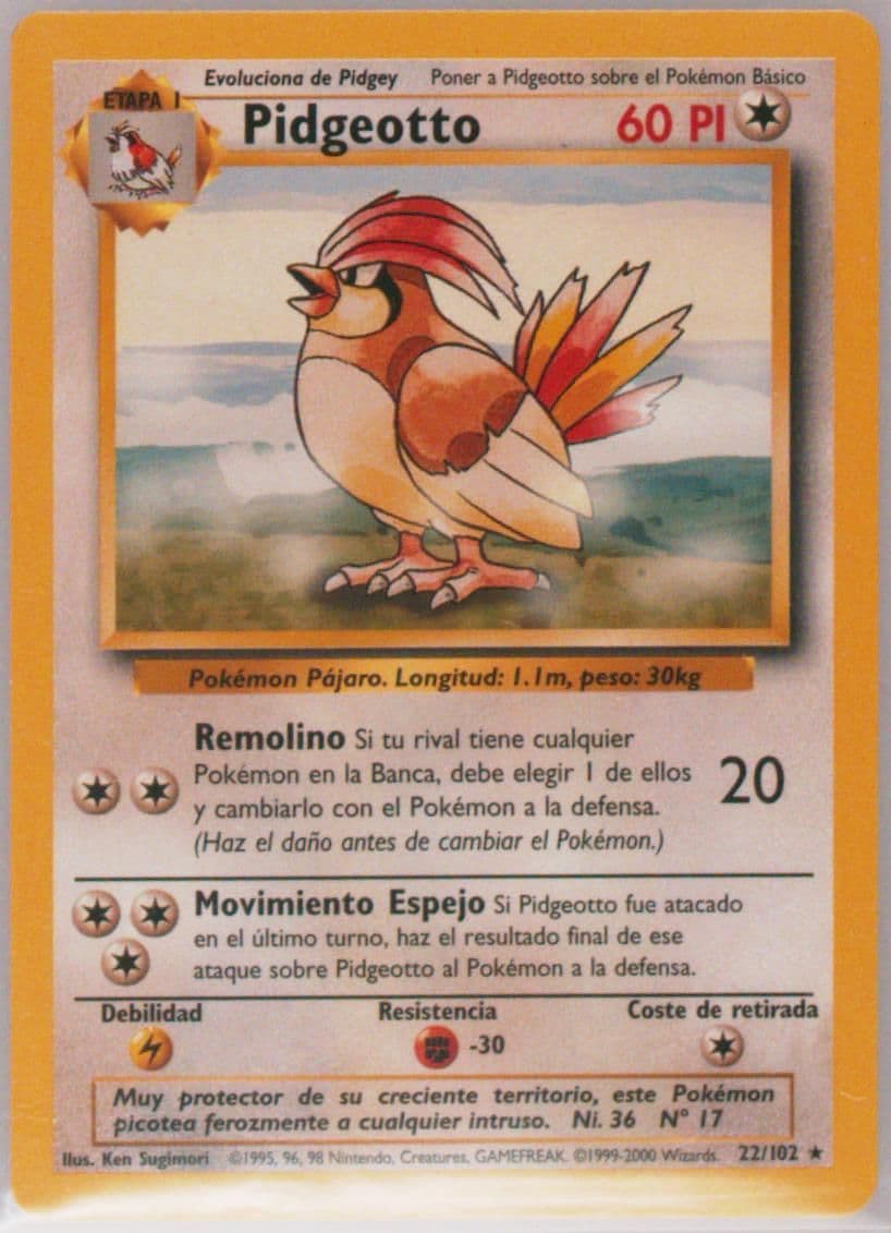 Pidgeotto (22) 1999 Pokemon Spanish