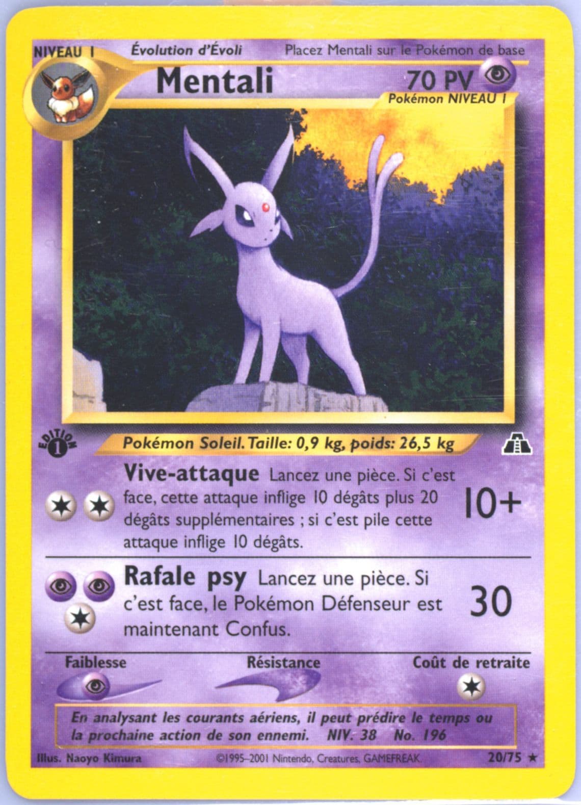 Mentali French-1st Edition (20) 2001 Pokemon Neo Discovery