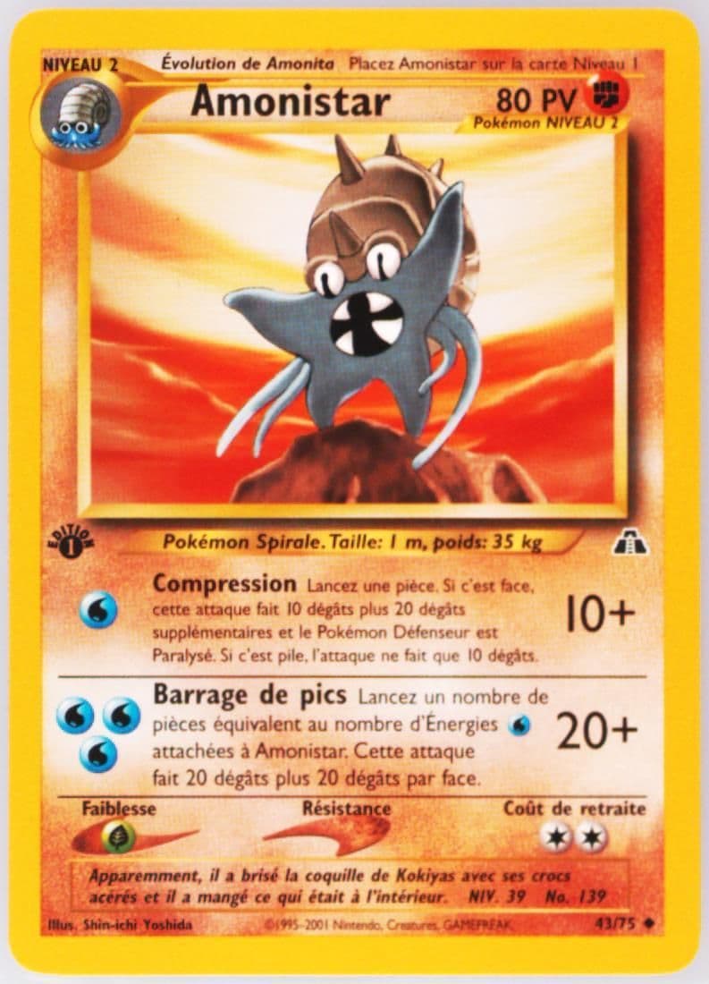 Amonistar French-1st Edition (43) 2001 Pokemon Neo Discovery