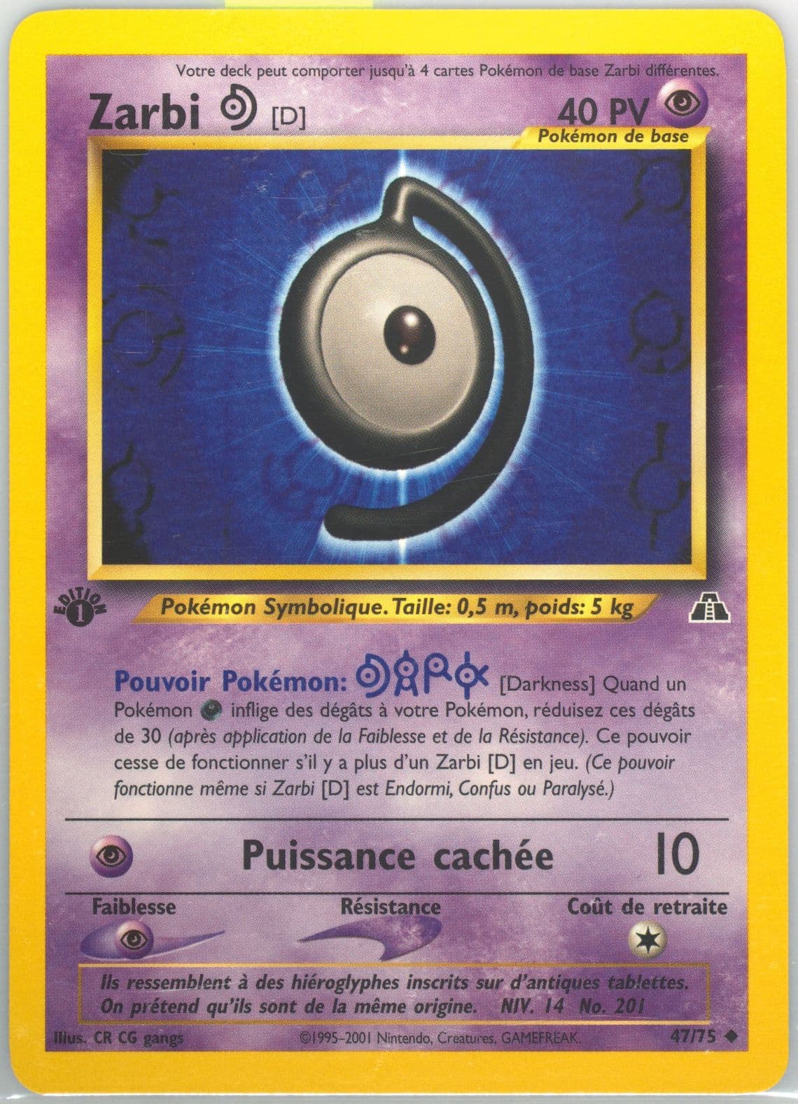 Zarbi D French-1st Edition (47) 2001 Pokemon Neo Discovery
