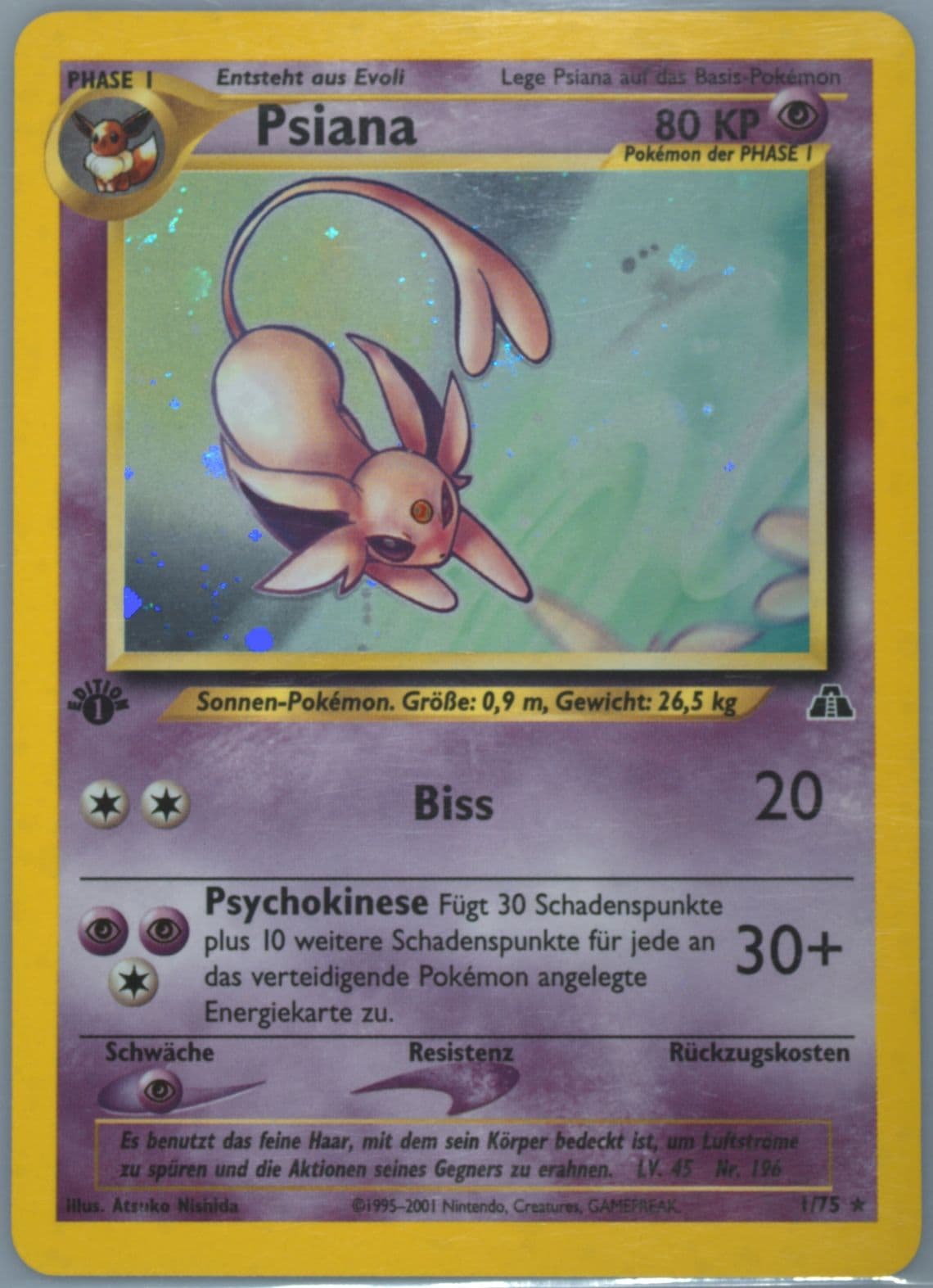 Psiana-Holo German-1st Edition (1) 2001 Pokemon Neo Discovery