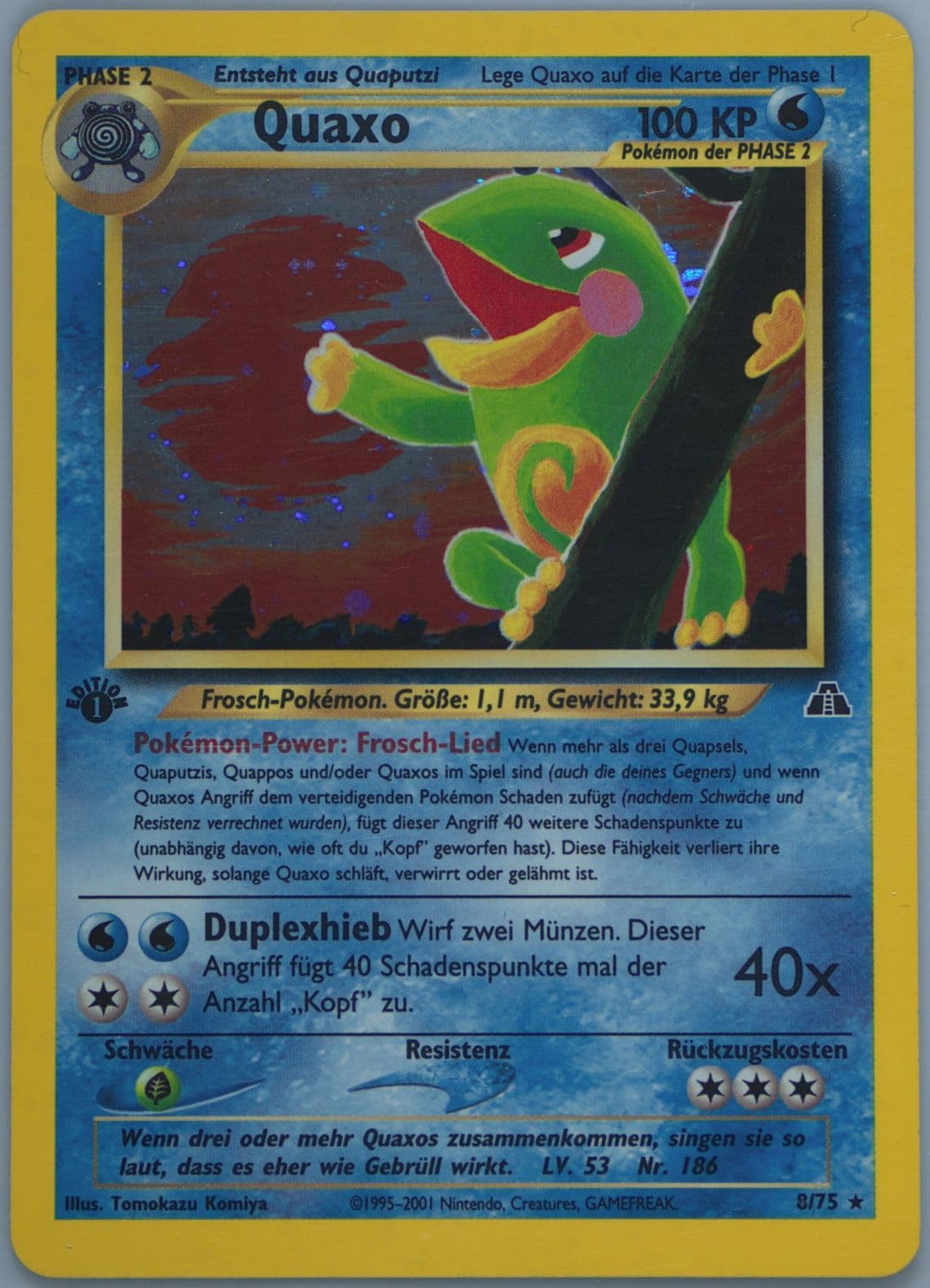 Quaxo-Holo German-1st Edition (8) 2001 Pokemon Neo Discovery