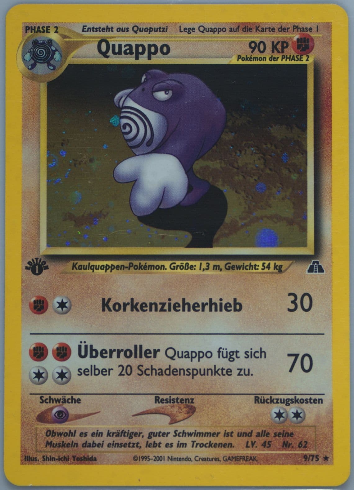 Quappo-Holo German-1st Edition (9) 2001 Pokemon Neo Discovery