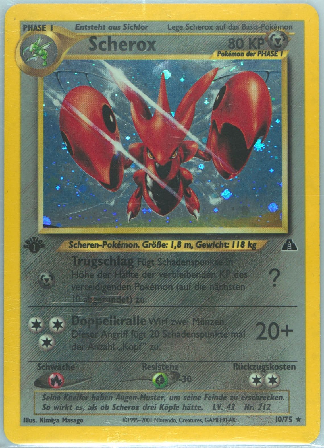 Scherox-Holo German-1st Edition (10) 2001 Pokemon Neo Discovery