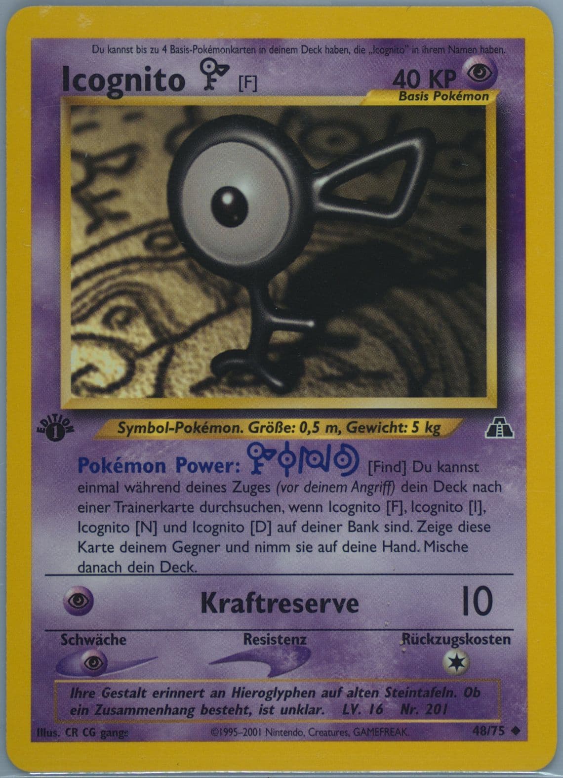 Icognito F German-1st Edition (48) 2001 Pokemon Neo Discovery
