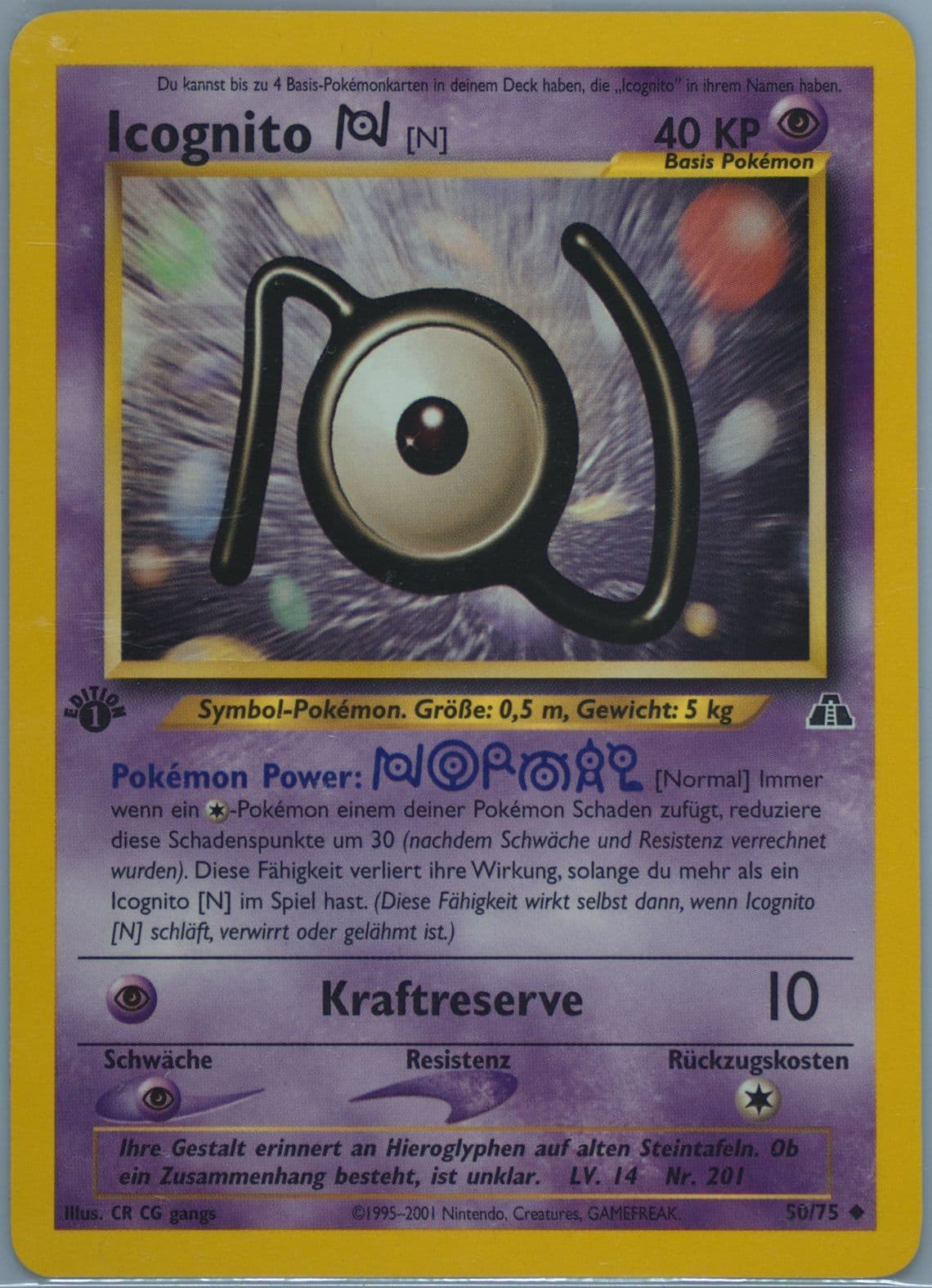 Icognito N German-1st Edition (50) 2001 Pokemon Neo Discovery