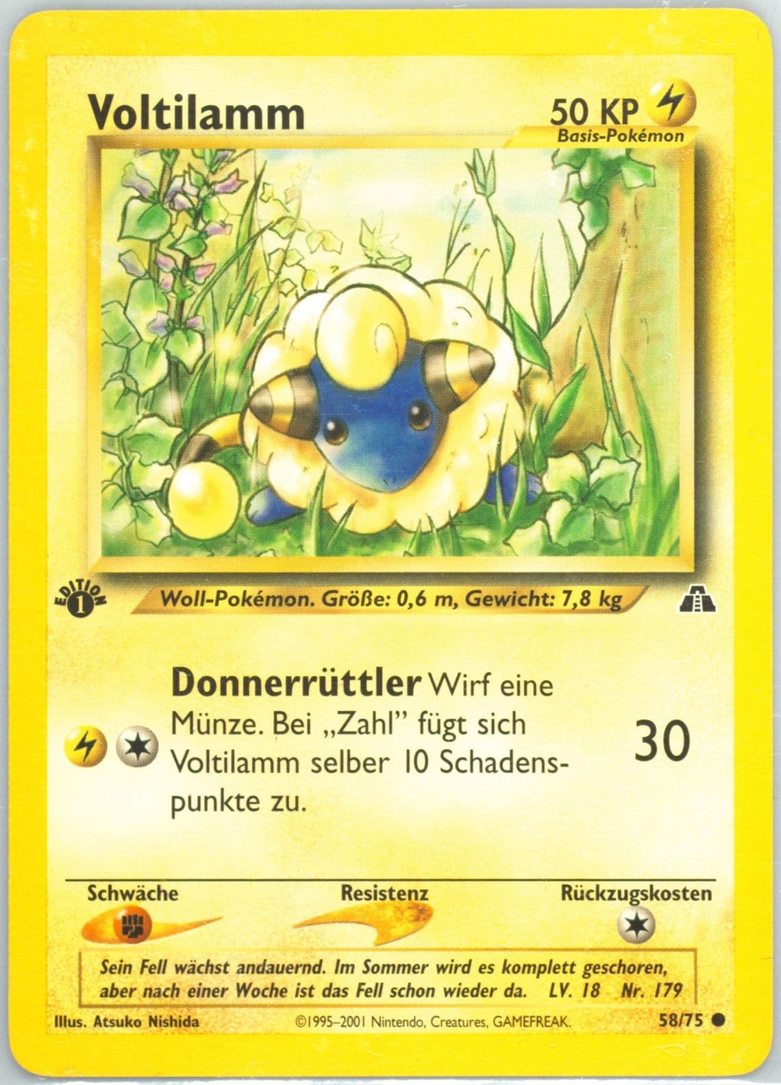 Voltilamm German-1st Edition (58) 2001 Pokemon Neo Discovery