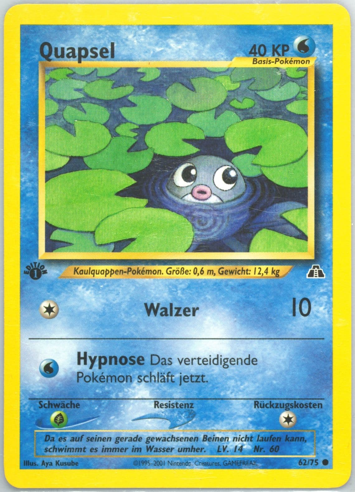 Quapsel German-1st Edition (62) 2001 Pokemon Neo Discovery