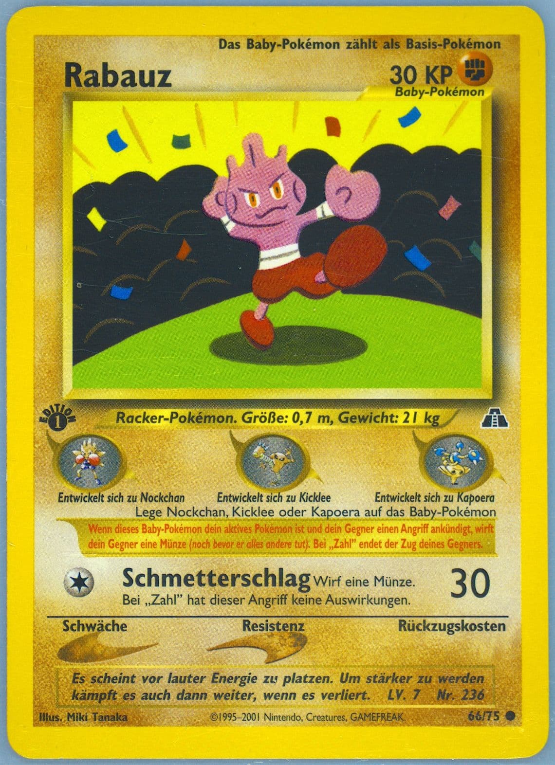 Rabauz German-1st Edition (66) 2001 Pokemon Neo Discovery