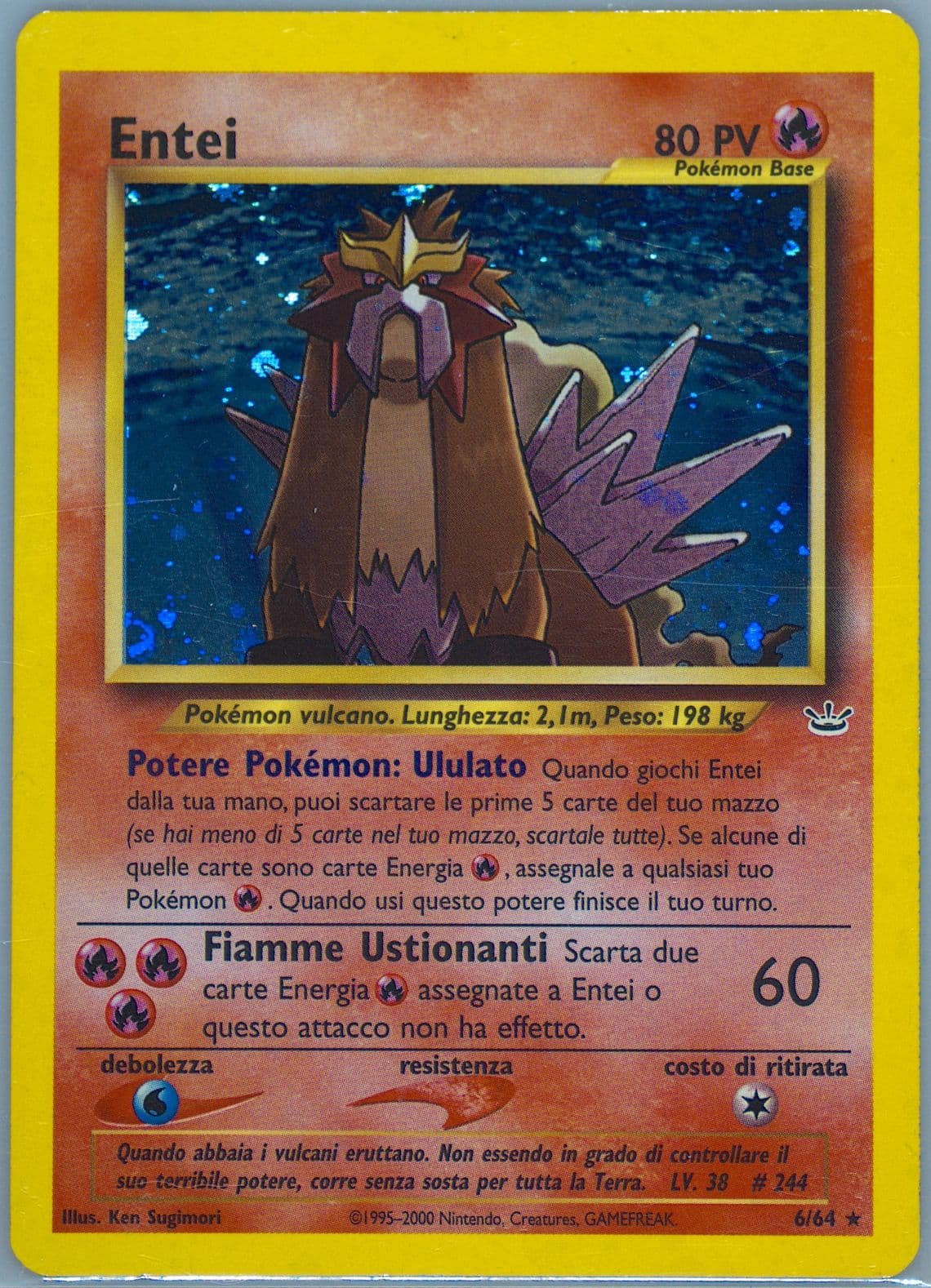 Entei-Holo Italian (6) 2001 Pokemon Neo Revelation