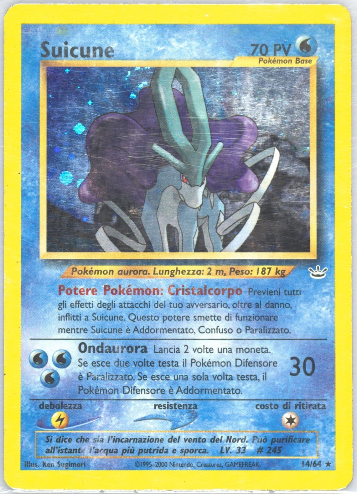 Suicune-Holo Italian (14) 2001 Pokemon Neo Revelation