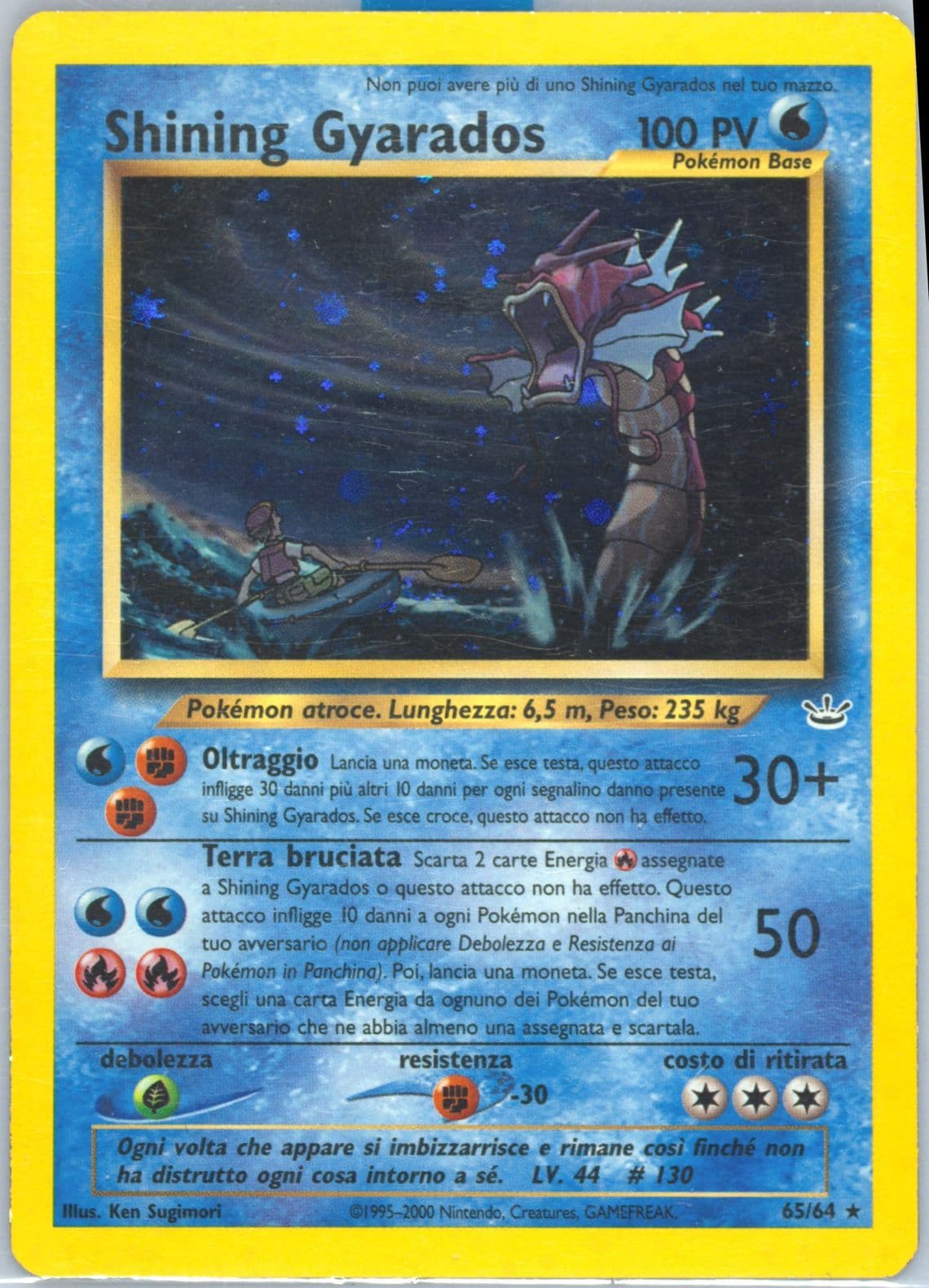 Shining Gyarados-Holo Italian (65) 2001 Pokemon Neo Revelation