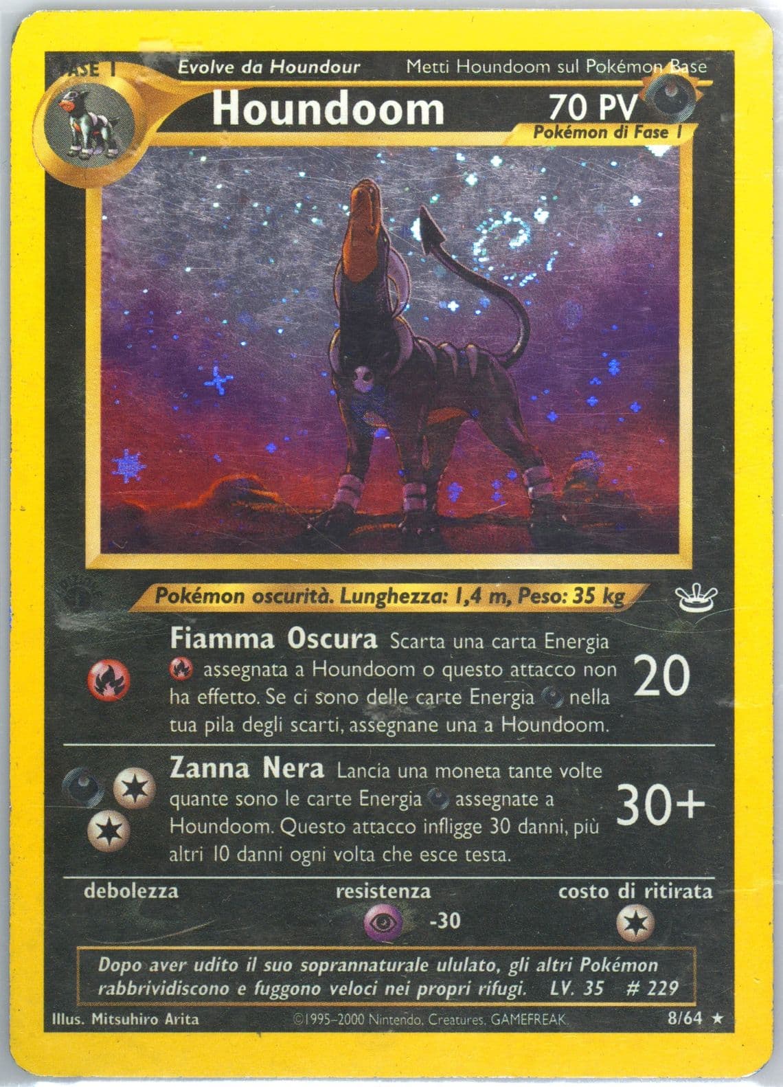 Houndoom-Holo Italian (8) 2001 Pokemon Neo Revelation 1st Edition