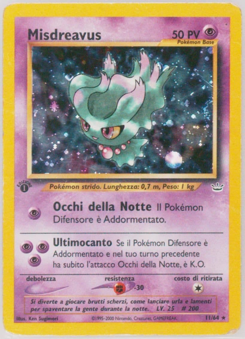 Misdreavus-Holo Italian (11) 2001 Pokemon Neo Revelation 1st Edition