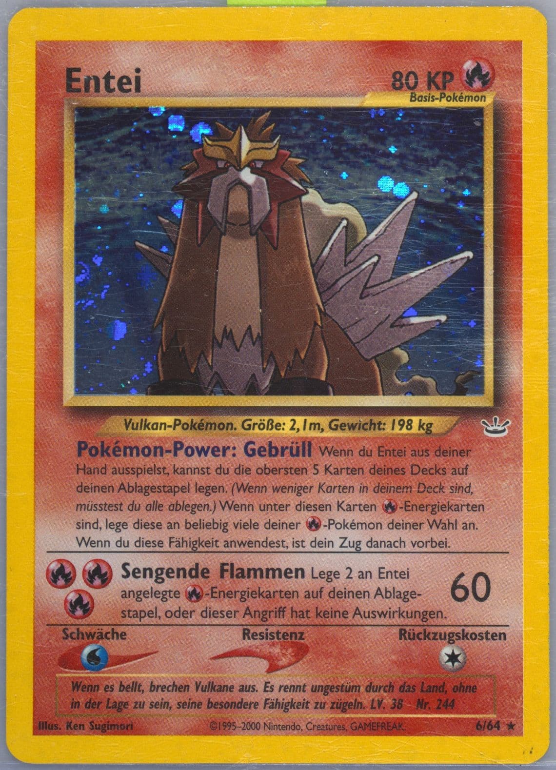 Entei-Holo (6) 2002 Pokemon German Neo Revelation