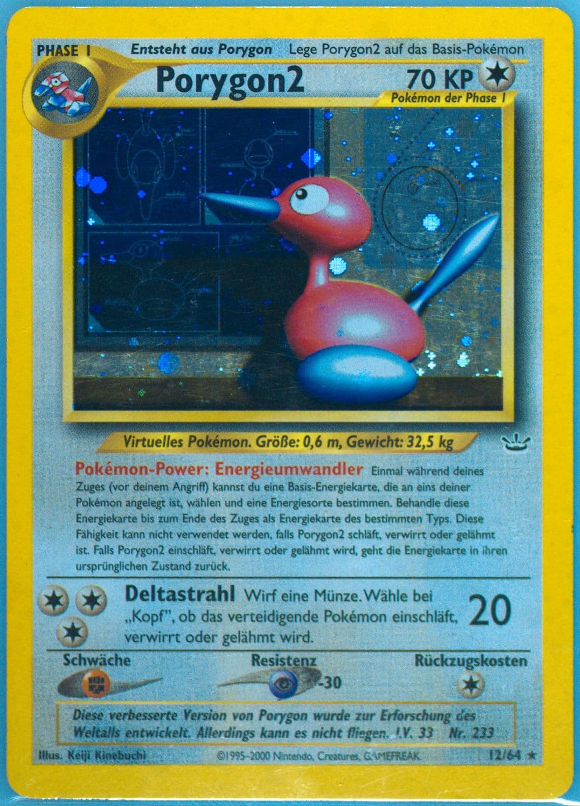 PORYGON2-Holo (12) 2002 Pokemon German Neo Revelation
