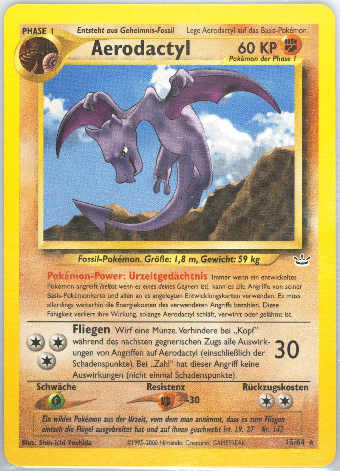 Aerodactyl (15) 2002 Pokemon German Neo Revelation