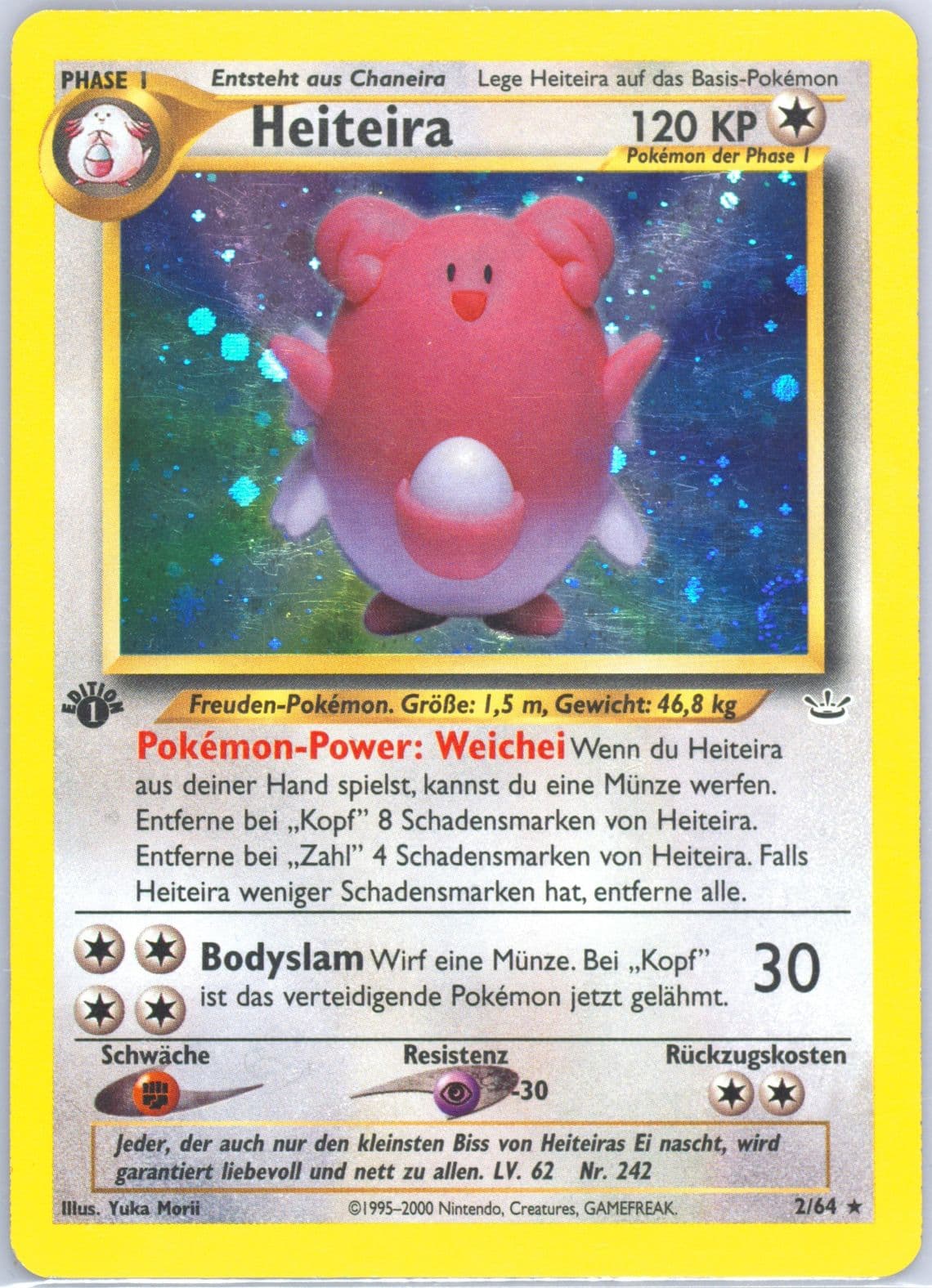 Heiteira-Holo 1st Edition (2) 2002 Pokemon German Neo Revelation