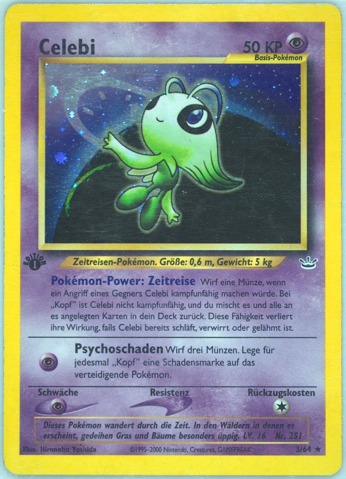 Celebi-Holo 1st Edition (3) 2002 Pokemon German Neo Revelation