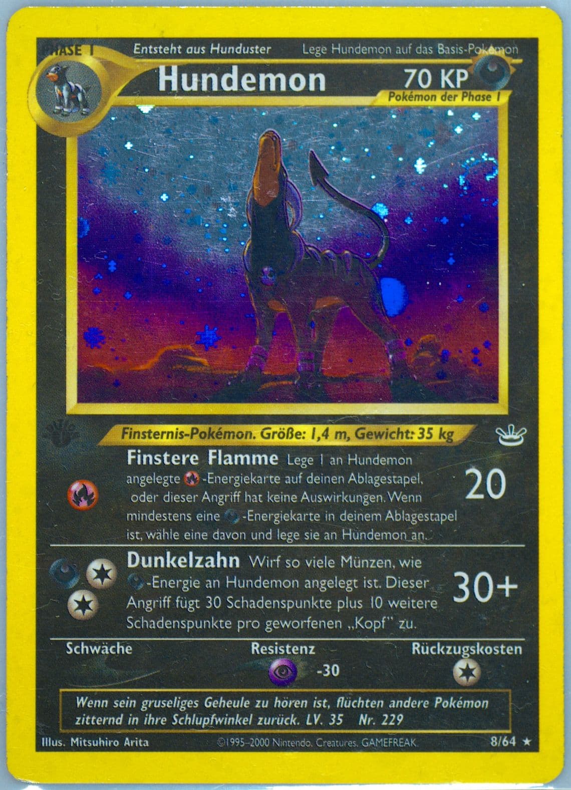 Hundemon-Holo 1st Edition (8) 2002 Pokemon German Neo Revelation